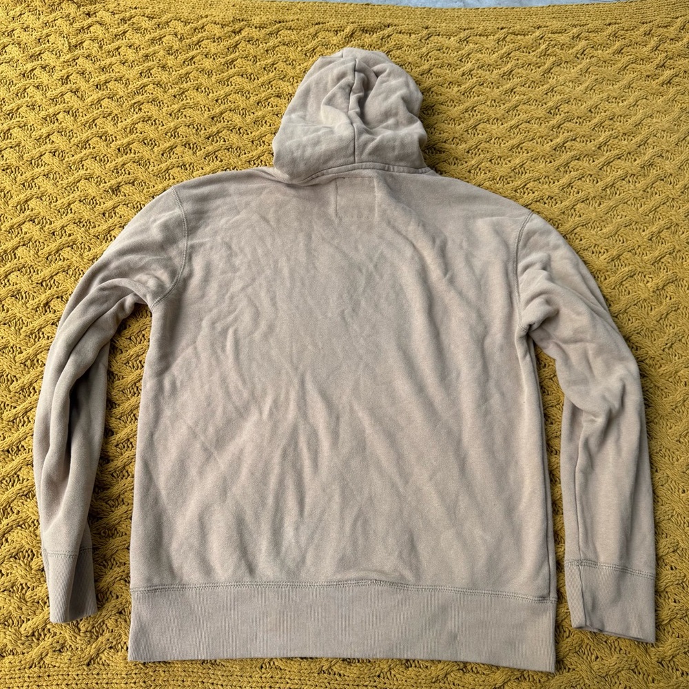 Hollister Hoodie Adult Mens Medium Tan Black Center Logo Pullover Drawstring - Picture 5 of 6
